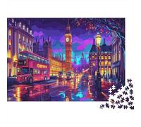 Eiffel Tower Puzzle 1000 Piece Cyber Style Decoration Puzzle for Adults And Kids Gift High Difficulty Game Educational Games 1000pcs (75x50cm)