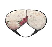 Eiffel Tower Rose Flower Print Sleep Mask Eye Masks Blindfold Eye Cover Eyeshade for Night Sleeping Travel Airplane Ues