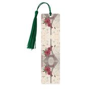Eiffel Tower Rose Flower Print Wooden Bookmark Bookmarks with Tassels Book Marks for Reading Hardcover Books Notebooks