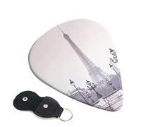 Eiffel Tower Set Of 6 Guitar Plectrums For Acoustic Guitar, Electric Guitar, Bass, Ukulele - Thin, Medium And Thick.