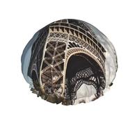 Eiffel Tower Shower Cap for Women Men Large Waterproof Shower Bonnet Elastic Band Bathing Hair Hat Spa Salon Caps Double Layered Reusable Bath Caps for Long Hair, Braids
