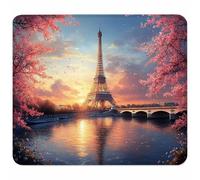 Eiffel Tower Small Mouse Mat 260x220x3mm, Gaming Mouse Pad with Non-Slip Rubber Base, Desk Mat with Stitched Edge, Waterproof Wear-Resistant, Mousepad for Gaming Accessories Gifts Sunset 1-1548