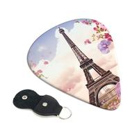 Eiffel Tower Spring Flowers Guitar Picks 6-Pack - Pick Set (0.46mm / 0.71mm / 0.96mm) Suitable For Guitar And Ukulele Playing