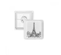 Eiffel Tower Square France Paris PBT Keycaps for Mechanical Keyboard White OEM No Marking Print