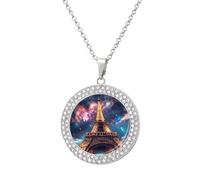 Eiffel Tower Starry Paris Necklaces for Women Gold Necklace Pendant Chain Diamond Necklace Jewelry Gifts