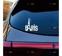 Eiffel Tower Sticker Decal Vinyl La Tour Paris France French - 2 Pack White 10.2cm - for Car Boat Laptop Cup No Background Die-Cut
