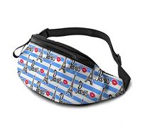 Eiffel Tower Stripes Pattern Casual Fanny Waist Pack Bag Adjustable Lightweight Sport Belt Waist Bag for Sports Running Hiking Biking Walking