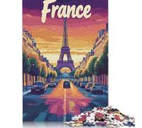 Eiffel Tower Sunset Puzzle Jigsaws 1000 Pieces for Adults Puzzle Adult Jigsaw Puzzle Jigsaw Puzzles for Adults Educational Game Challenge Toy 1000pcs (75x50cm)