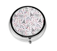 Eiffel Tower This Small, Round, Three-Compartment Travel Pill Box is Perfect for Storing Daily medications, Vitamins, and on-The-go.
