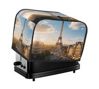 Eiffel Tower Toaster Cover 2 Slice, Waterproof Bread Machine Covers with Pockets Universal Size Kitchen Small Appliance Cover with Handle, Dust and Fingerprint Protection