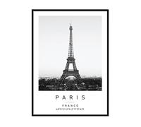 Eiffel Tower Travel Print Paris Wall art Black and white Poster A5 Print only 14.8 X 21 Cm (5.8x8.3inch)