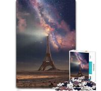 Eiffel Tower Under The Milky Way Themed Jigsaw Puzzle for Adults, 500 PCS