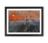 Eiffel Tower Vol.8 Painting Modern Art Framed Wall Art Print, Ready to Hang Picture for Living Room Bedroom Home Office Décor, Black A2 (64 x 46 cm)