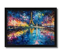 Eiffel Tower Wall Art Oil Style Print Landscape Oil Art Print Home Wall Picture Poster A5 - Wall Art Home Decor Movie Poster Canvas Film Cinema Retro Vintage Cult Classic Nostargic Saga Modern reprin