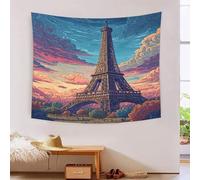 Eiffel Tower Wall Blanket Home Decoration Bedding Wall Hanging Soft Polyester for Kids Boys Girls Bedroom 180cmx230cm