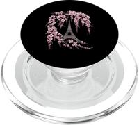 Eiffel Tower With Cherry Blossom Paris France Romantic Art PopSockets PopGrip for MagSafe