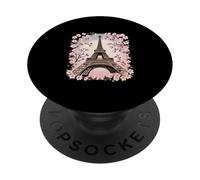 Eiffel Tower with Cherry Blossoms Romantic Travel Paris PopSockets Adhesive PopGrip
