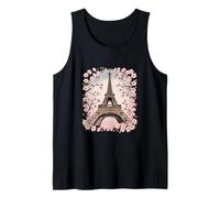 Eiffel Tower with Cherry Blossoms Romantic Travel Paris Tank Top