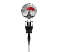Eiffel Tower with Red Umbrella Bottle Stoppers Wine Bottle Stoppers Reusable Bottle Saver Sealer Wine Corks for Wine Champagne Beer Spirits Collection