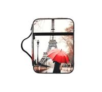 Eiffel Tower With Red Umbrella Print Bible Storage Bag For Men Women Waterproof Religious Organizer Scripture Holder