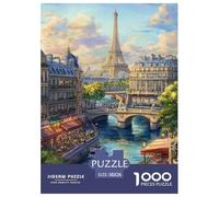 Eiffel Tower1000Pieces JigsawPuzzlebuilding KidsforAdult Challenging Brainteasing Age12+byth HomeDecoration Uncover The Puzzle 38x26cm/1000pcs