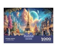 Eiffel Tower1000Pieces JigsawPuzzleCity Tower ForAdult Colourful Brainteasing Age12+byth ThemeFlowersandBirds Fun, Challenging 52x38cm/1000pcs