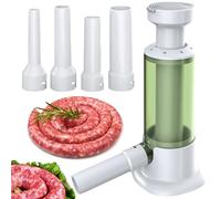 Eiflayn Sausage Filling Tool, Manual Sausage Filler with 4 Filling Tubes, Sausage Stuffer, Sausage Filler for the Home, Suitable for Homemade Sausages, Kitchen Utensils (Greenish White)