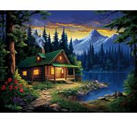 Eiflow 5D Diamond Craft Painting Kits for Adults Forest Full Drill,12x16in DIY Paint with Diamond Embroidery Art Craft Mosaic Making for Home Wall Decor - Cabin in The Wood