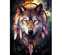 Eiflow 5D Diamond Craft Painting Kits for Adults Wolf Full Drill,DIY Paint with Diamond Embroidery Art Craft Mosaic Making for Home Wall Decor(12x16 Inches)