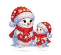 Eiflow Tabletop Christmas Diamond Art Kit for Adults, DIY Desktop Diamond Art Painting with Stand, Acrylic Stand Up Gem Painting Board Kit