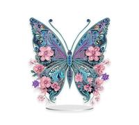 Eiflow Tabletop Special Diamond Craft Painting Kit Animal Cat, 9.4x9.4inch Gem Painting Art Kit for Adults, DIY Diamond Desk Placement Ornament (Butterfly-P), DPSTANDCA001