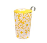 Eigenart TEAEVE Porcelain Mug with Strainer + Lid Daisy Yellow in Gift Box