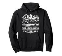 Eiger, Mönch, Jungfrau. Bern, Switzerland. Vintage Design Pullover Hoodie
