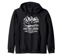 Eiger, Mönch, Jungfrau. Bern, Switzerland. Vintage Design Zip Hoodie