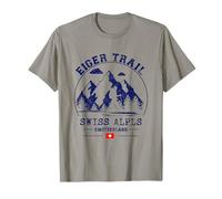 Eiger Trail Swiss Alps Trekking Switzerland Flag Hiking T-Shirt