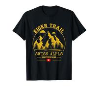 Eiger Trail Swiss Alps Trekking Switzerland Flag Hiking T-Shirt