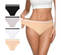 Eiggam Women's Cheeky Briefs, Quick Dry, Breathable, 4 Pack, L, Multicolored H