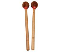 Eighosee 1 Pairs Cotton Cloth Wood Handle Drum Stick Anti-Slip Hammer Mallet Percussion Accessory