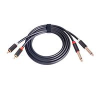 Eighosee 1 Pcs 2 X 6.35 mm to Cable Gold-Plated 2X 6.35Mm 1/4Inch Male 6.35MM to 2 Male Stereo Audio Cable
