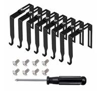 Eighosee 1 Set Cubicle Hangers Universal Hanger Set Metal Black Cubicle Hooks Door Mirror Hanger Cubicle Wall Hooks 8Pcs