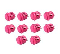 Eighosee 10 Pcs Arcade Buttons 24mm Responsive Arcade Buttons for Gaming Enthusiasts Pink
