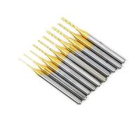 Eighosee 10 Pieces Titanium Coated Engraving Milling Cutter 1/8'' Shank Micro End Mill Engraving Bits PCB Milling Cutter