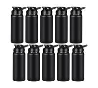 Eighosee 10 Pieces Water Bottle 600ml Reusable Bottles Snap Lid Water Bottle for Gym Sports Camping Hiking Fishing Black