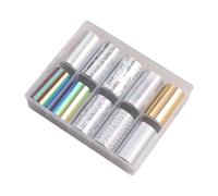 Eighosee 10 Rolls Nail Foils Polish Stickers Metal Color Starry Paper Transfer Foil Wraps Adhesive Decals Nail Art Decorations Easy Install