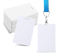 Eighosee 100 Pcs White PVC Cards with Slot Punch on Short Side Vertical Slot Punch Card Blank Credit Cards Photo ID Card