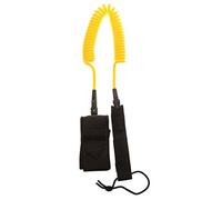 Eighosee 10ft Coiled SUP Leash with rubber Padded Cuff and Double swivel - yellow