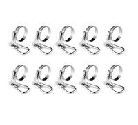 Eighosee 10Pcs Flagpole Rings with Carabiner Clamp for Vehicle, Boat, Garden 18-32mm Adjustable Diameter