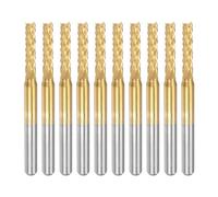 Eighosee 10PCS Titanium Coat Carbide End Mill Engraving Milling Cutter CNC Router Bits for PCB Machine, 1/8 Inch Shank 2.4Mm