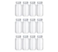 Eighosee 12 Pcs Pill Bottle Sample-Bottles Wide Mouth Reagent Bottle Plastic with Screw Caps Sample Containers 4 Oz 125 Ml