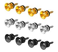 Eighosee 12Pcs Guitar Strap Buttons Lock Pins Guitar Metal Strap Buttons for Acoustic Guitar, Electric Guitar, Ukulele